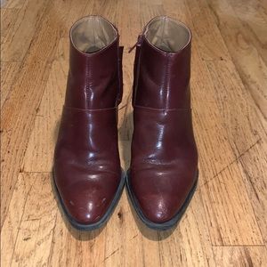 Nine West burgundy square heeled boots